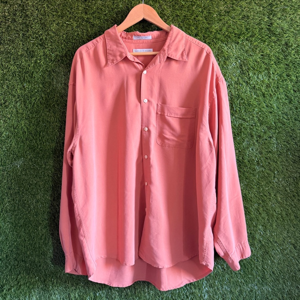 Geoffrey Beene Orange Long Sleeve Button Up Shirt